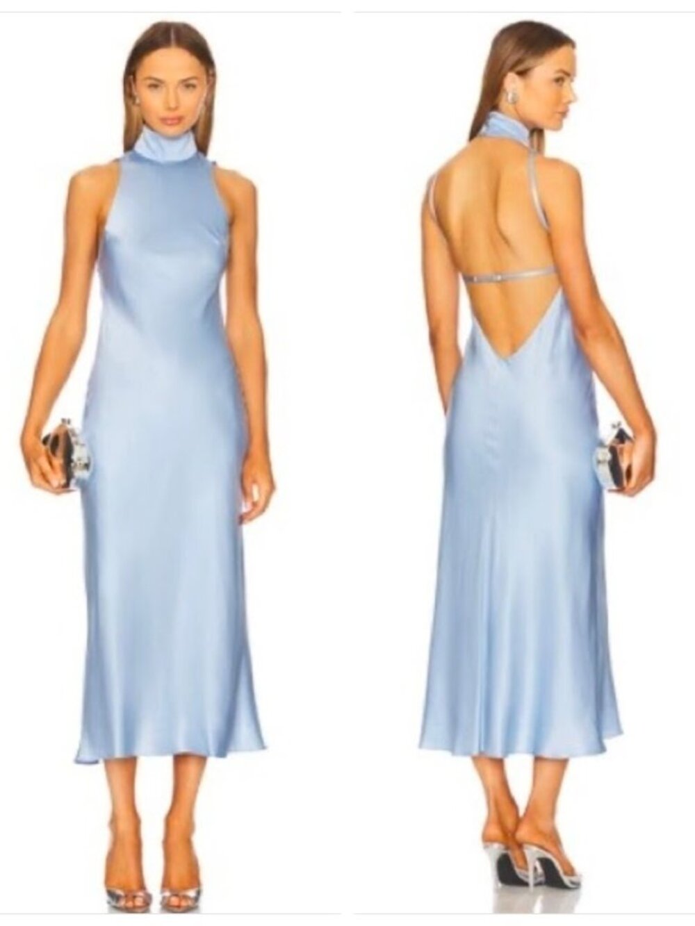 NWOT Amanda Uprichard Dupont Dress In baby blue Size XS